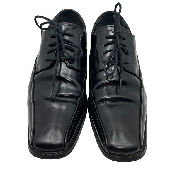Giorgio Venturi 6214 Black Leather Upper Square Toe Derby Mens 7.5 Dress Shoes* - Picture 1 of 8